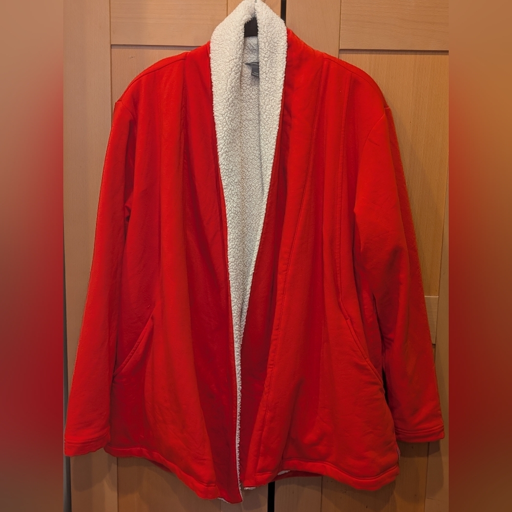 Eddie Bauer Red Sherpa Fleece EUC